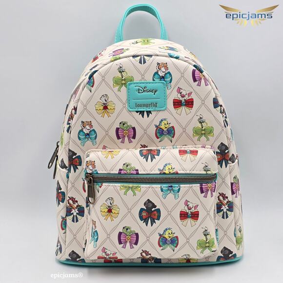 Loungefly Disney Princess Bows & Sidekicks Mini Backpack New - Picture 1 of 7